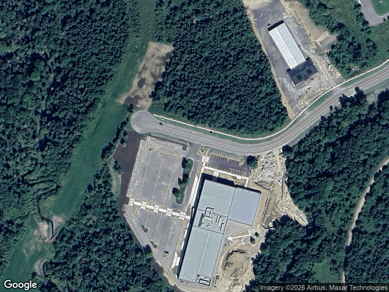 Aerial view of Muskoka Lumber Community Center, Bracebridge