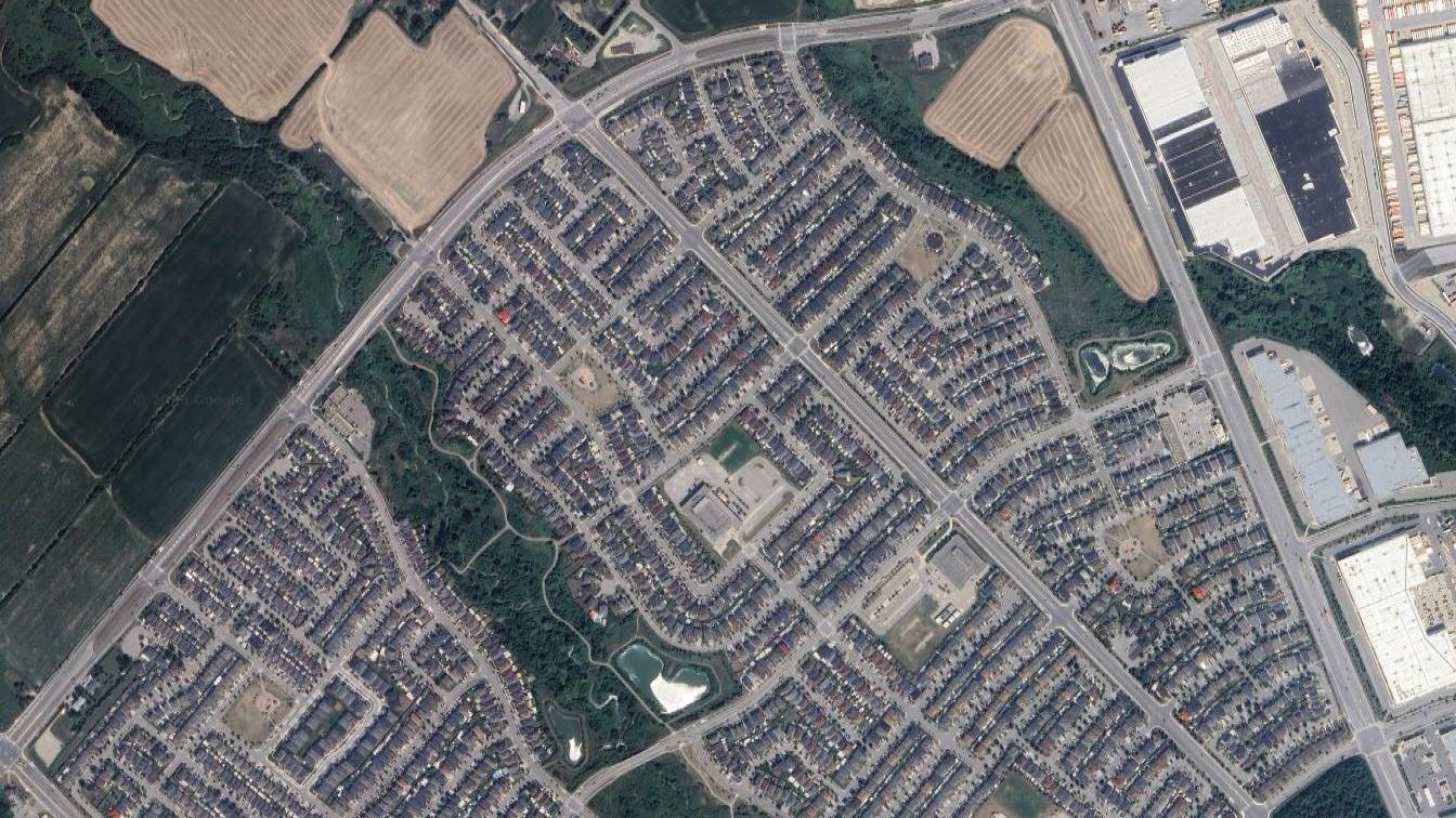 Aerial view of Cachet Estates Residential Subdivision