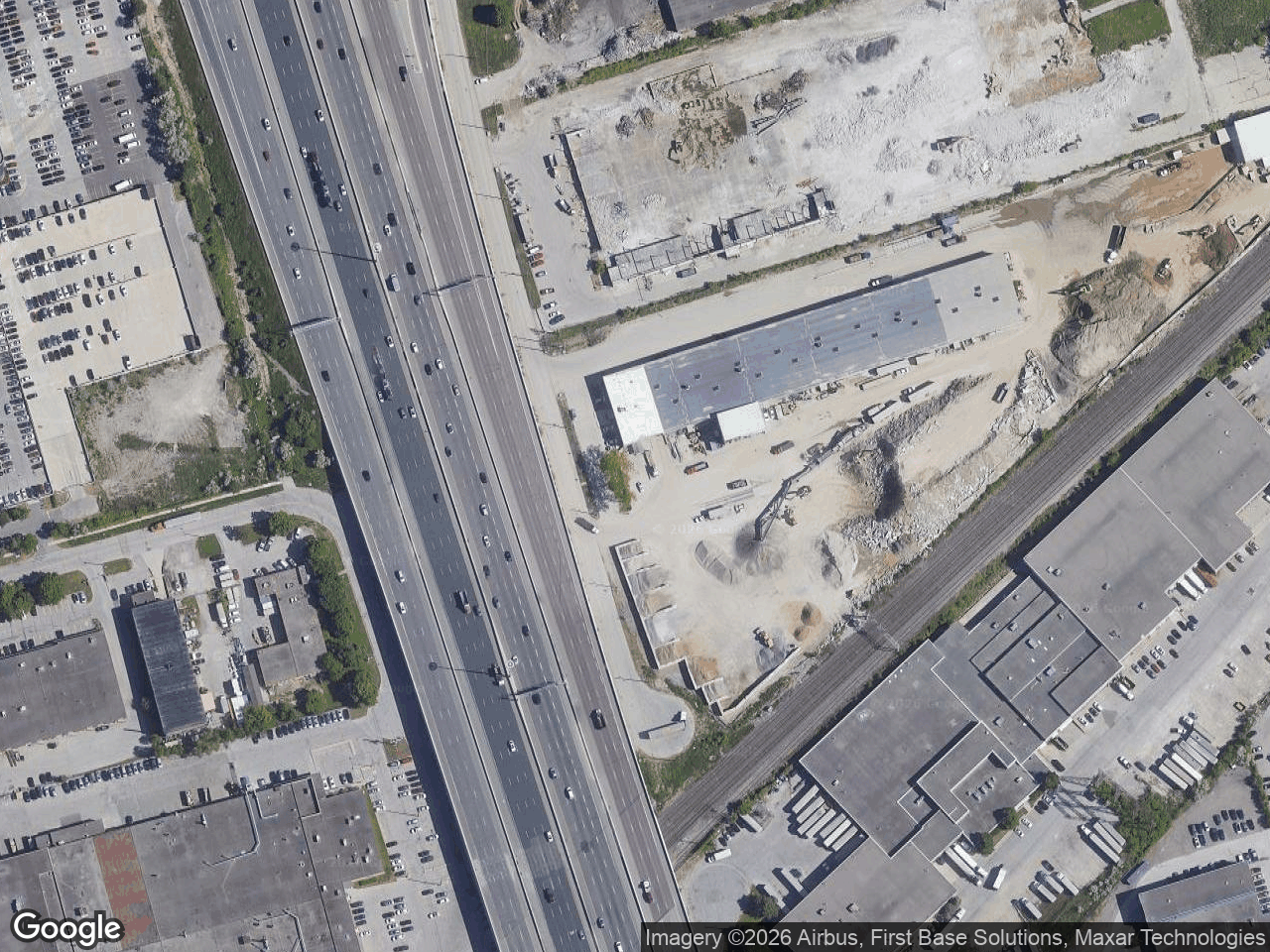 Aerial view of Contractor Yard – 85 Vickers Road