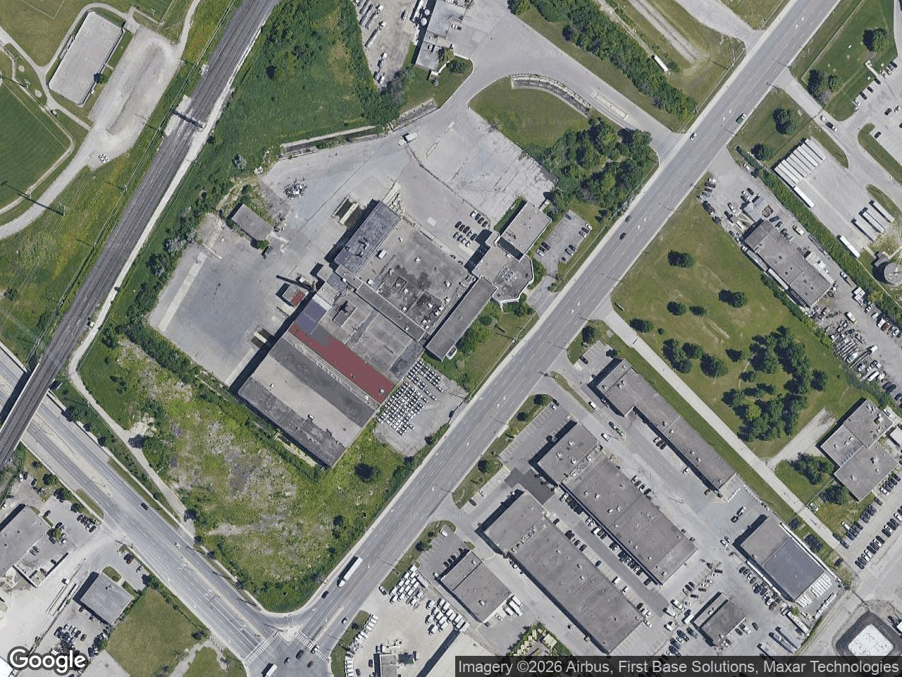 Aerial view of Industrial Warehouse