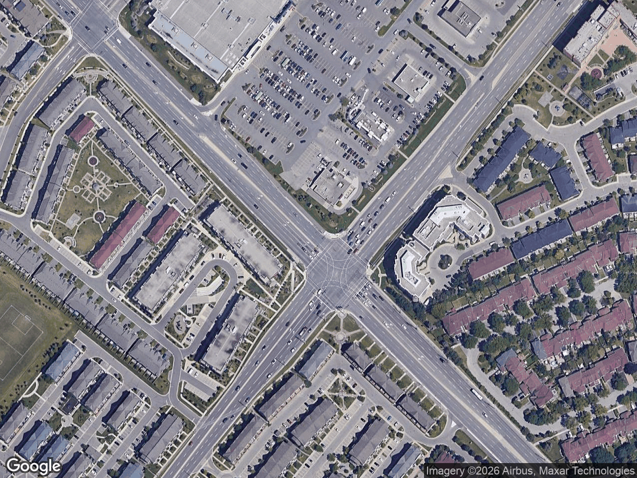 Aerial view of Intersection Improvement – Winston Churchill Blvd at Hazelhurst Road