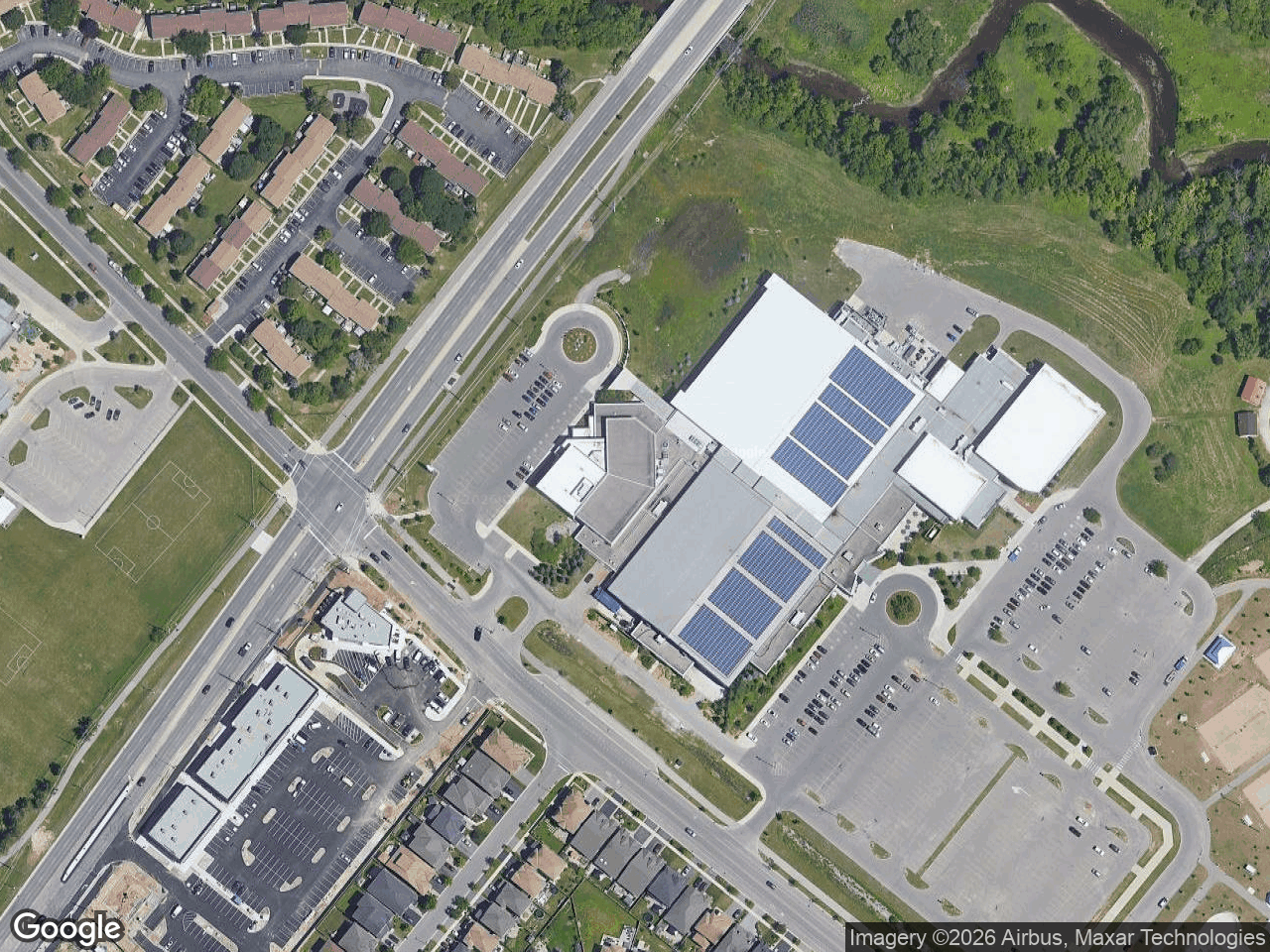 Aerial view of Milton Sportsplex – Parking Lot Addition