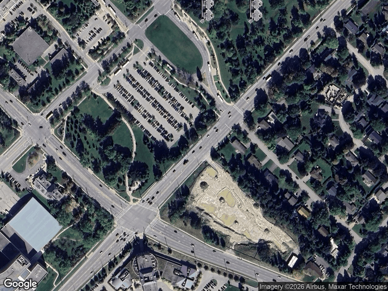 Aerial view of Mitchell Centre Sports Facility Expansion