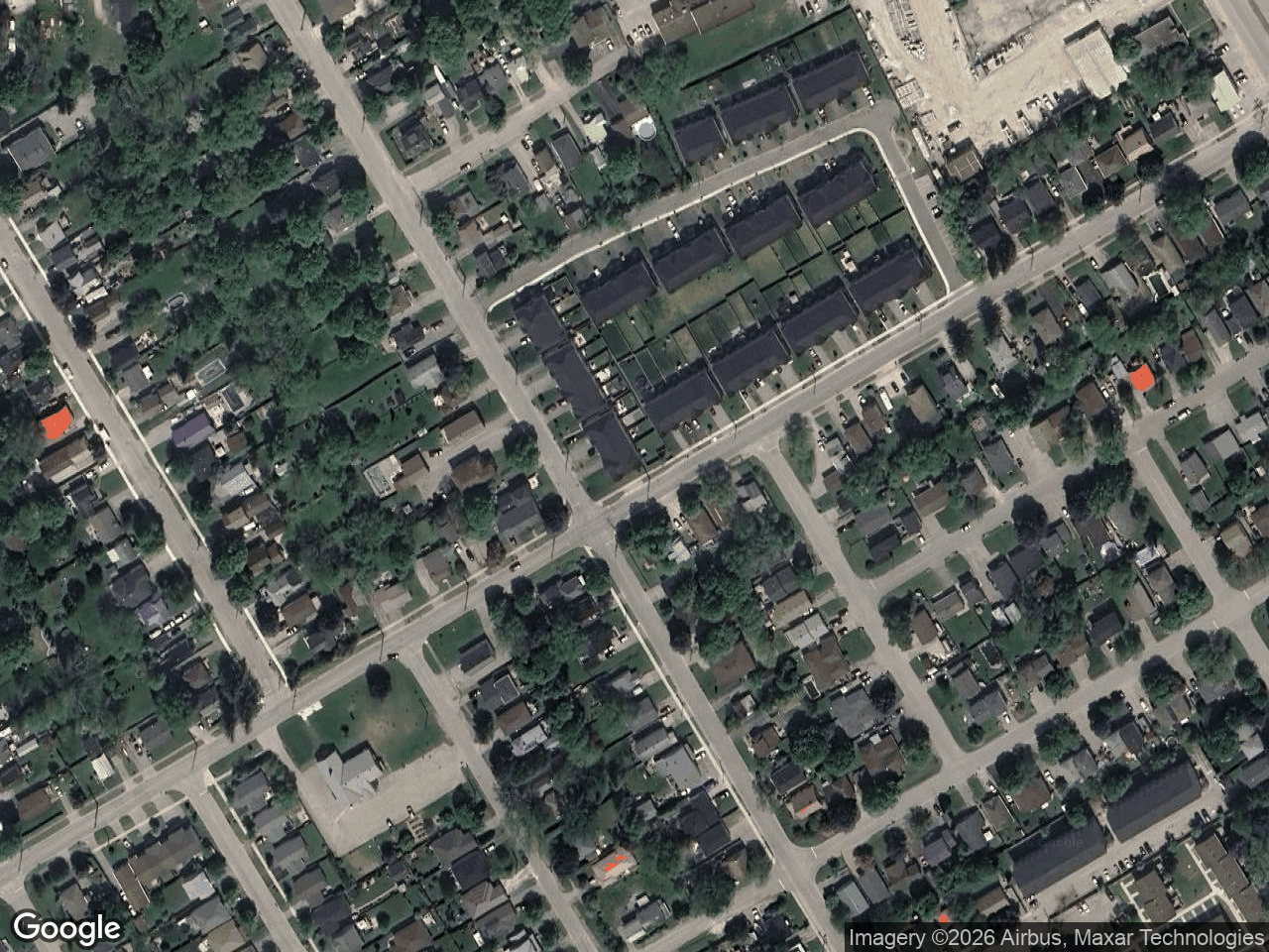 Aerial view of Orillia Recreation and Aquatic Centre