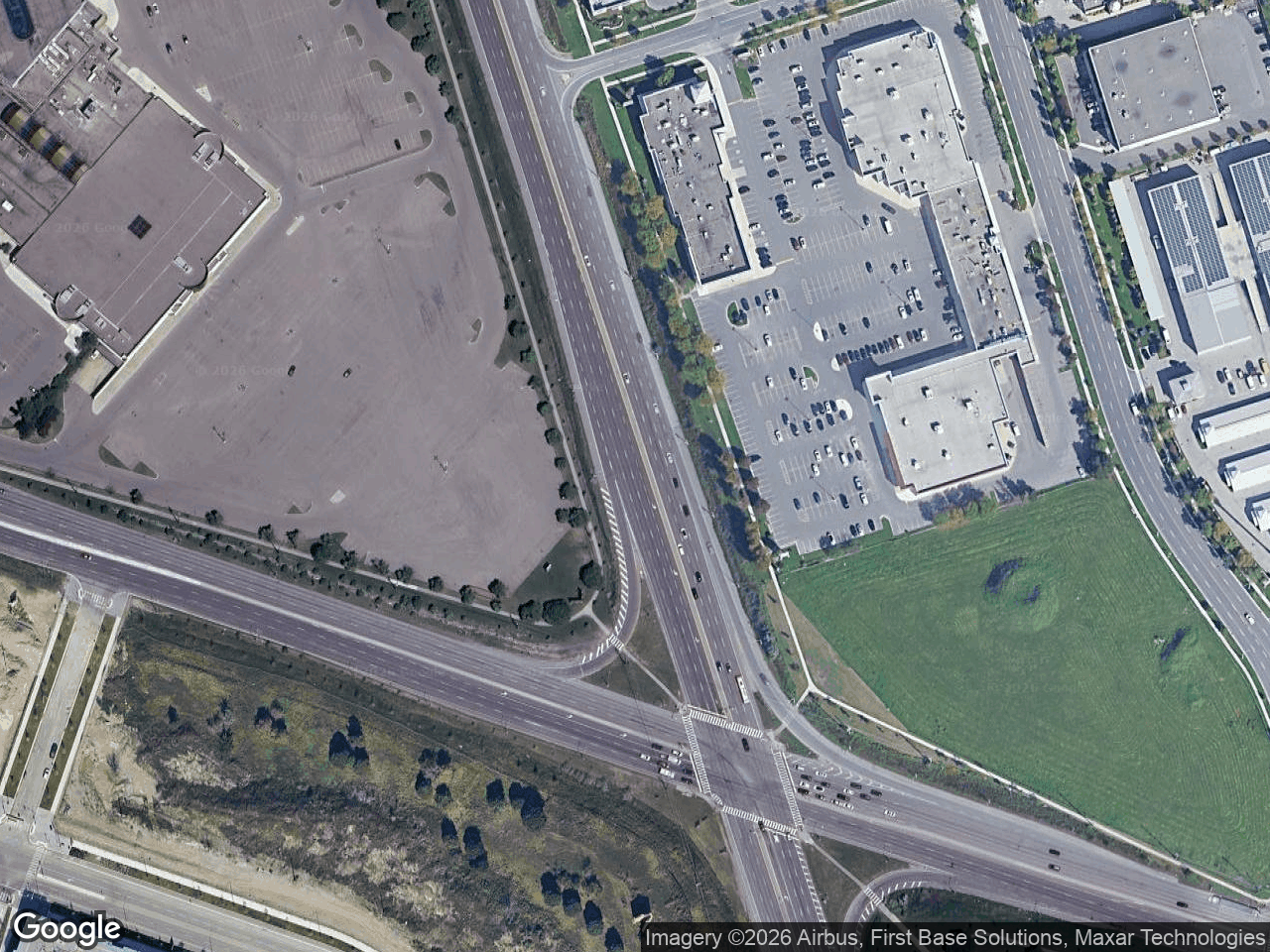 Aerial view of Regional Road 27 Channel Enclosure and Outfall
