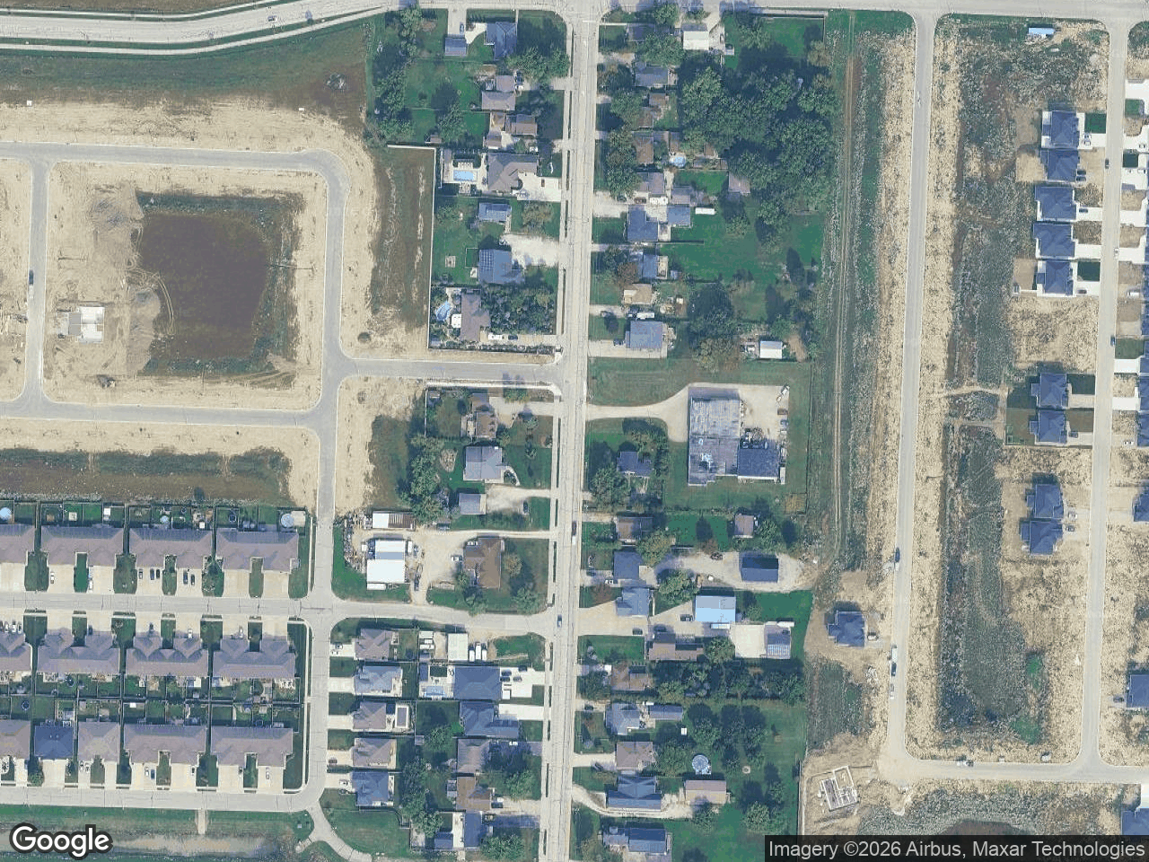 Aerial view of Renaud Line Road Watermain Upgrade
