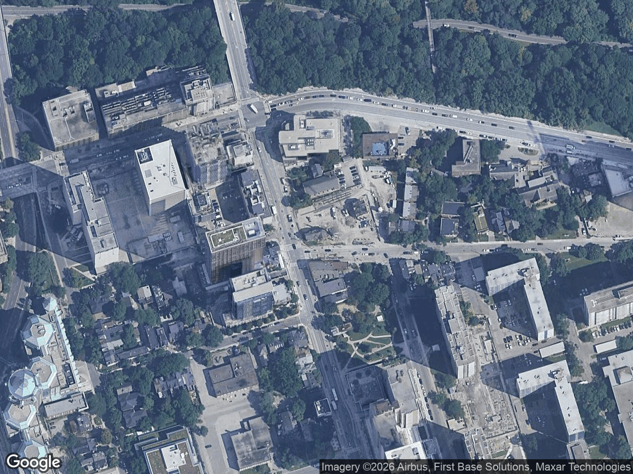 Aerial view of Sherbourne & Rosedale