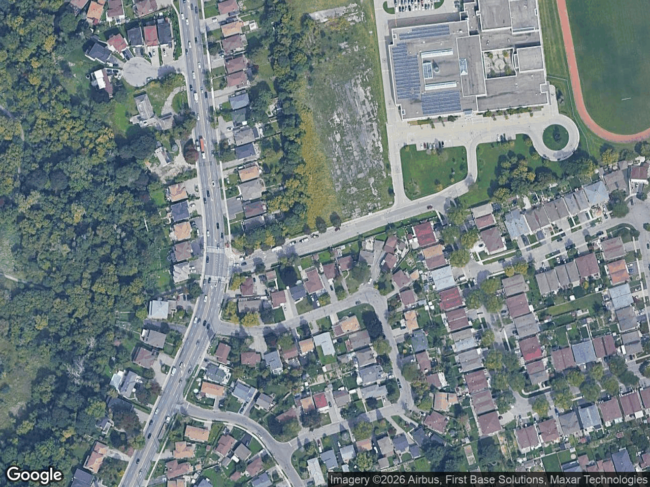 Aerial view of Starview Lane Watermain Upgrade
