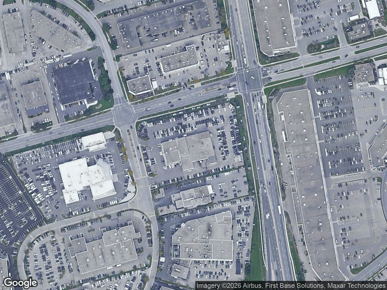 Aerial view of Vaughan Chrysler – Building Addition