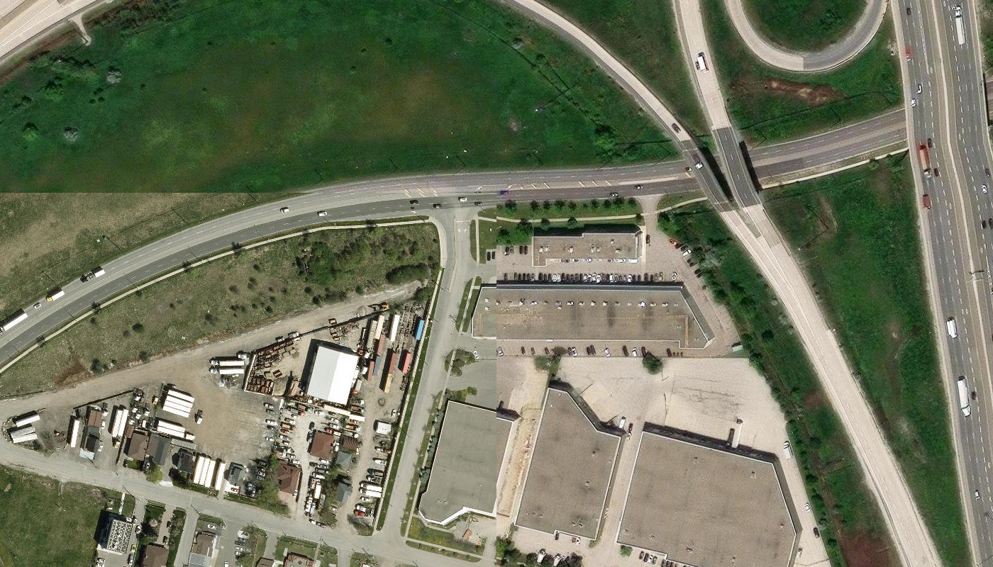Aerial view of 7001 Steeles Avenue Industrial Condominium