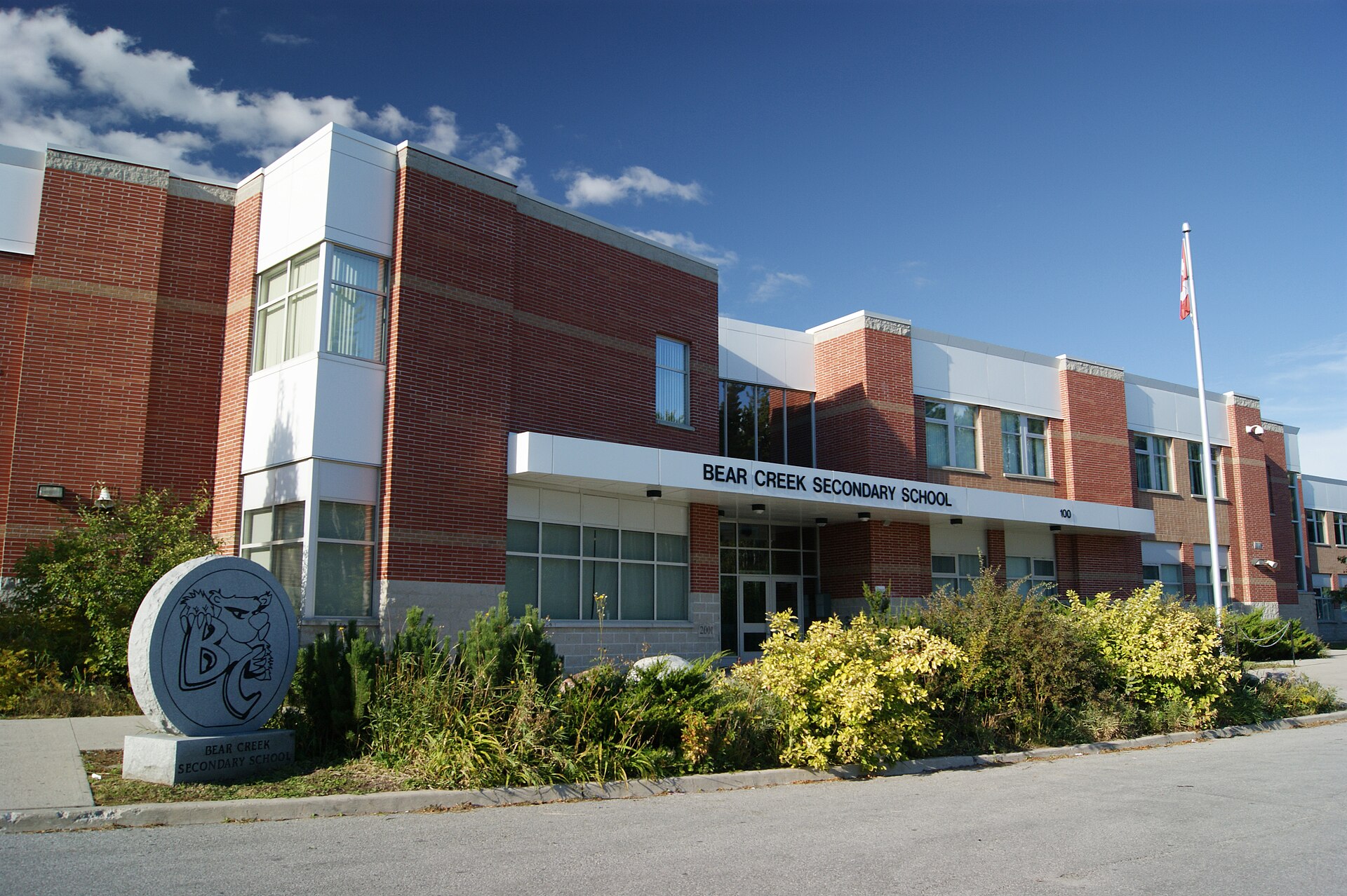 Completed exterior of Bear Creek Secondary School in Barrie