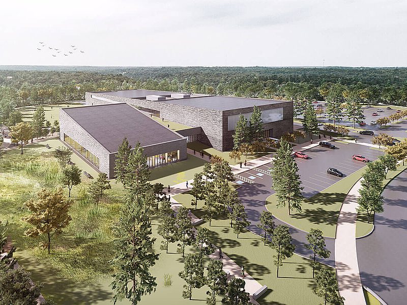 Bracebridge Muskoka Lumber Community Centre – Aerial rendering