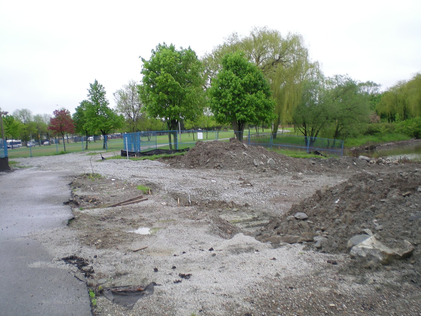 Park redevelopment area with grading at Chinguacousy