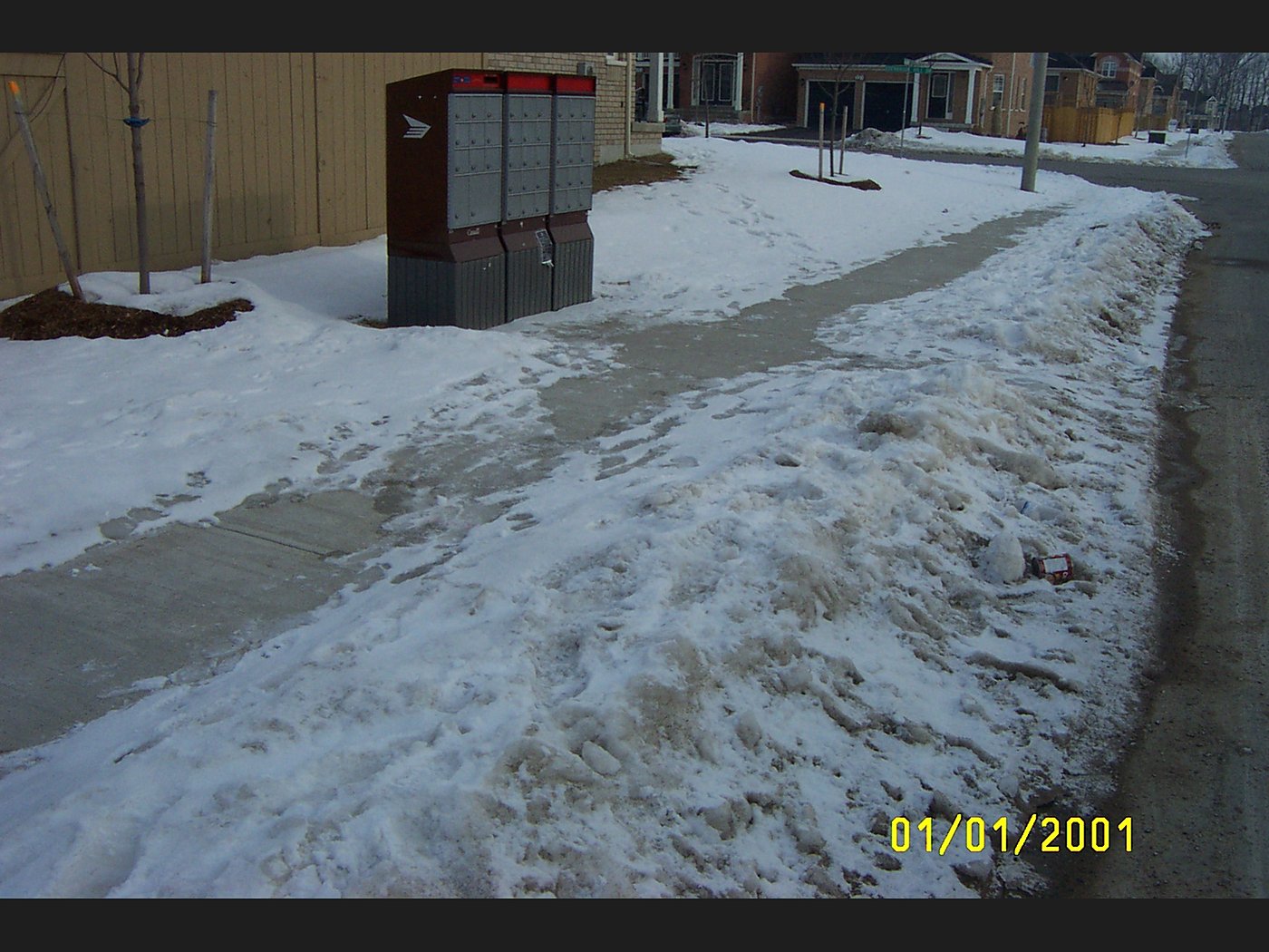 Residential streetscape with completed homes