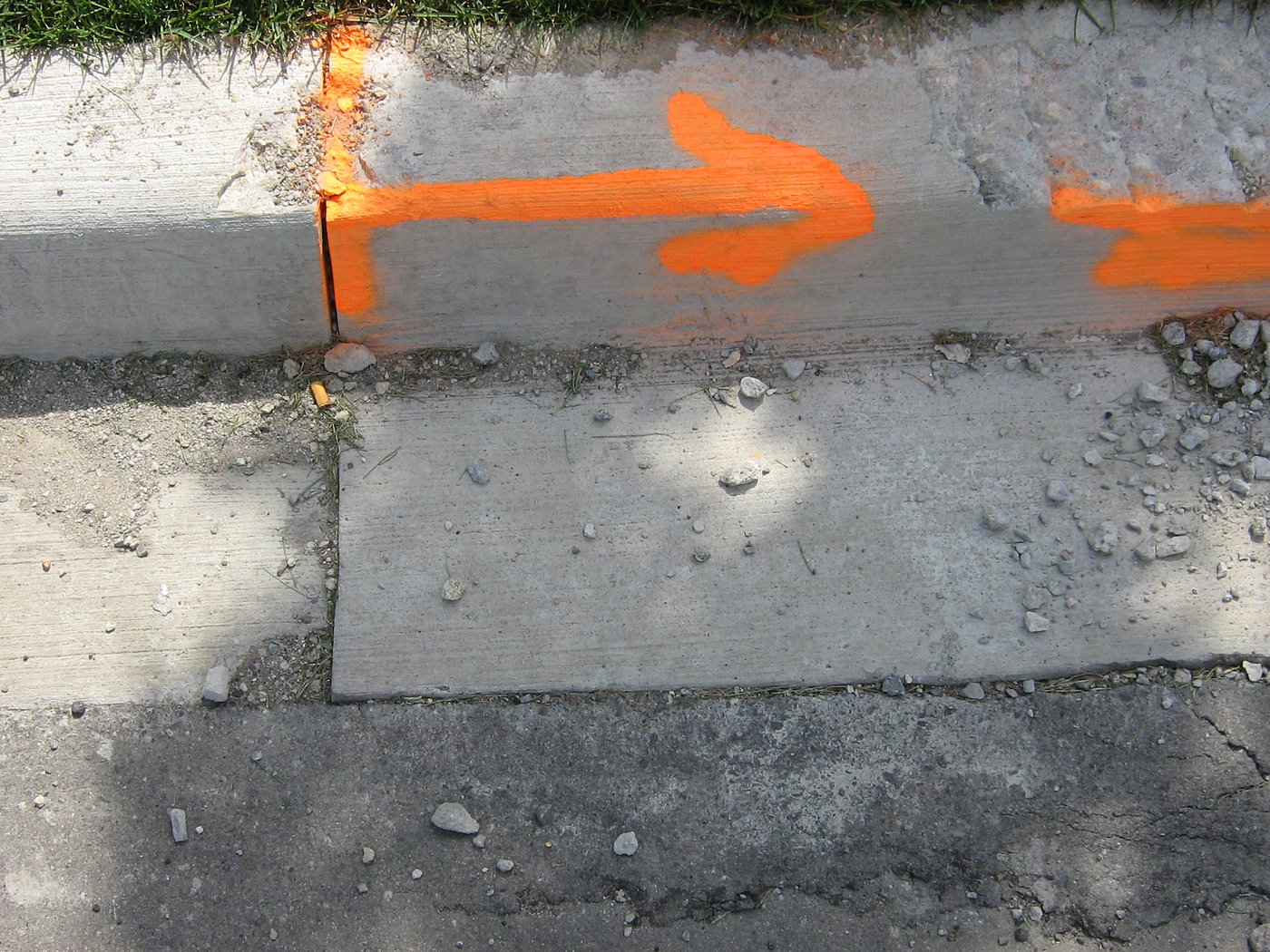 Curb and gutter forming along collector road