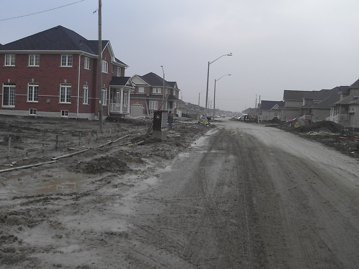 Residential street under construction at Hamptons Subdivision