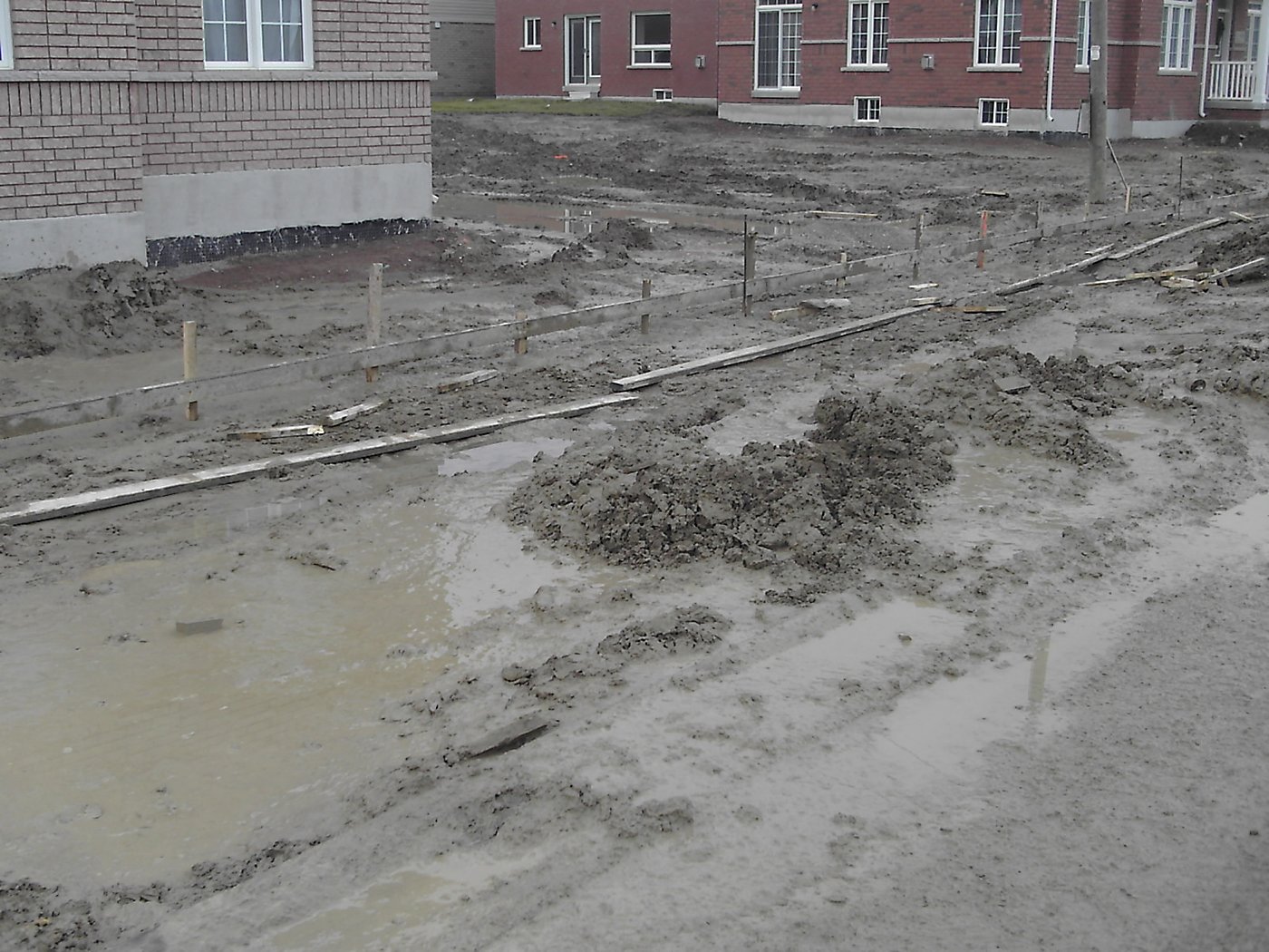 Residential servicing with homes and grading work
