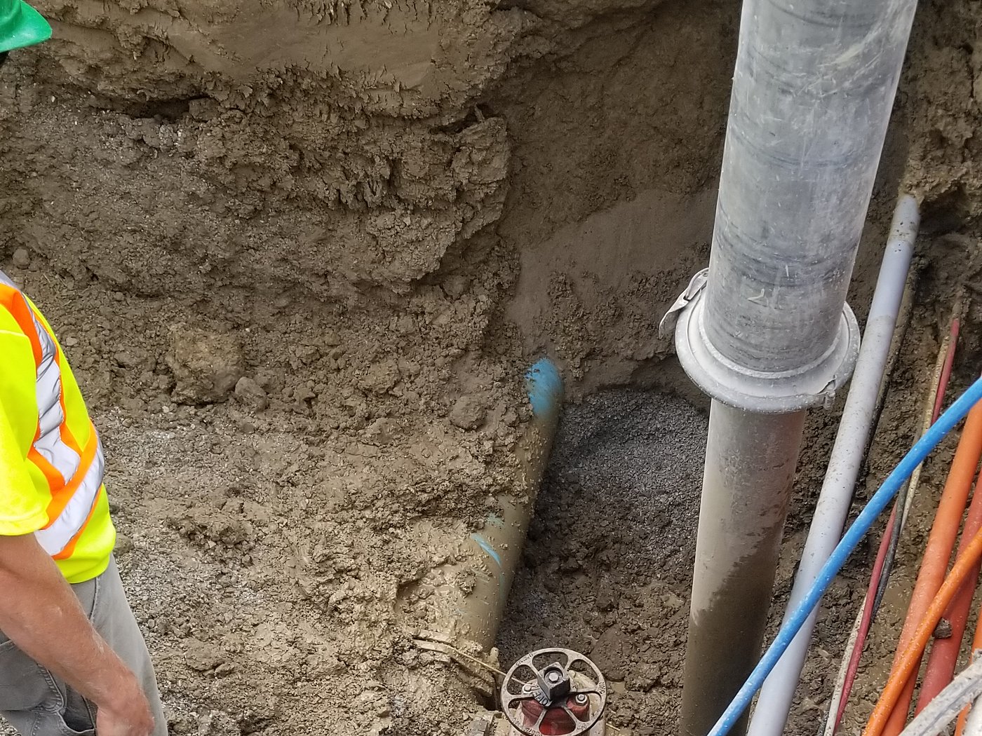 Storm sewer and manhole installation