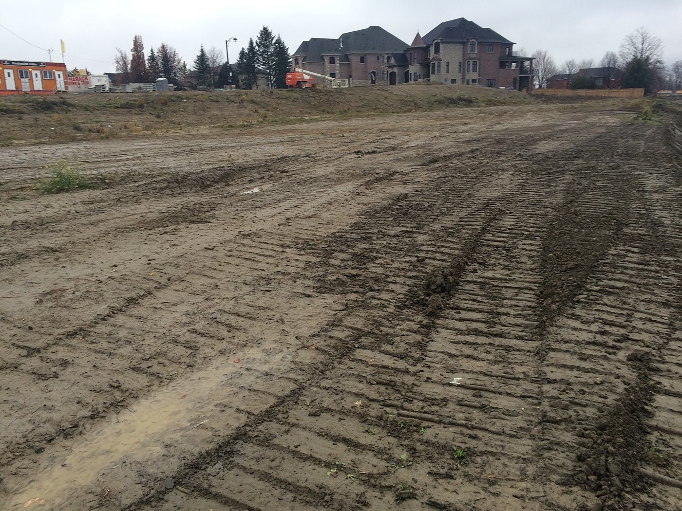 Road base and curb construction