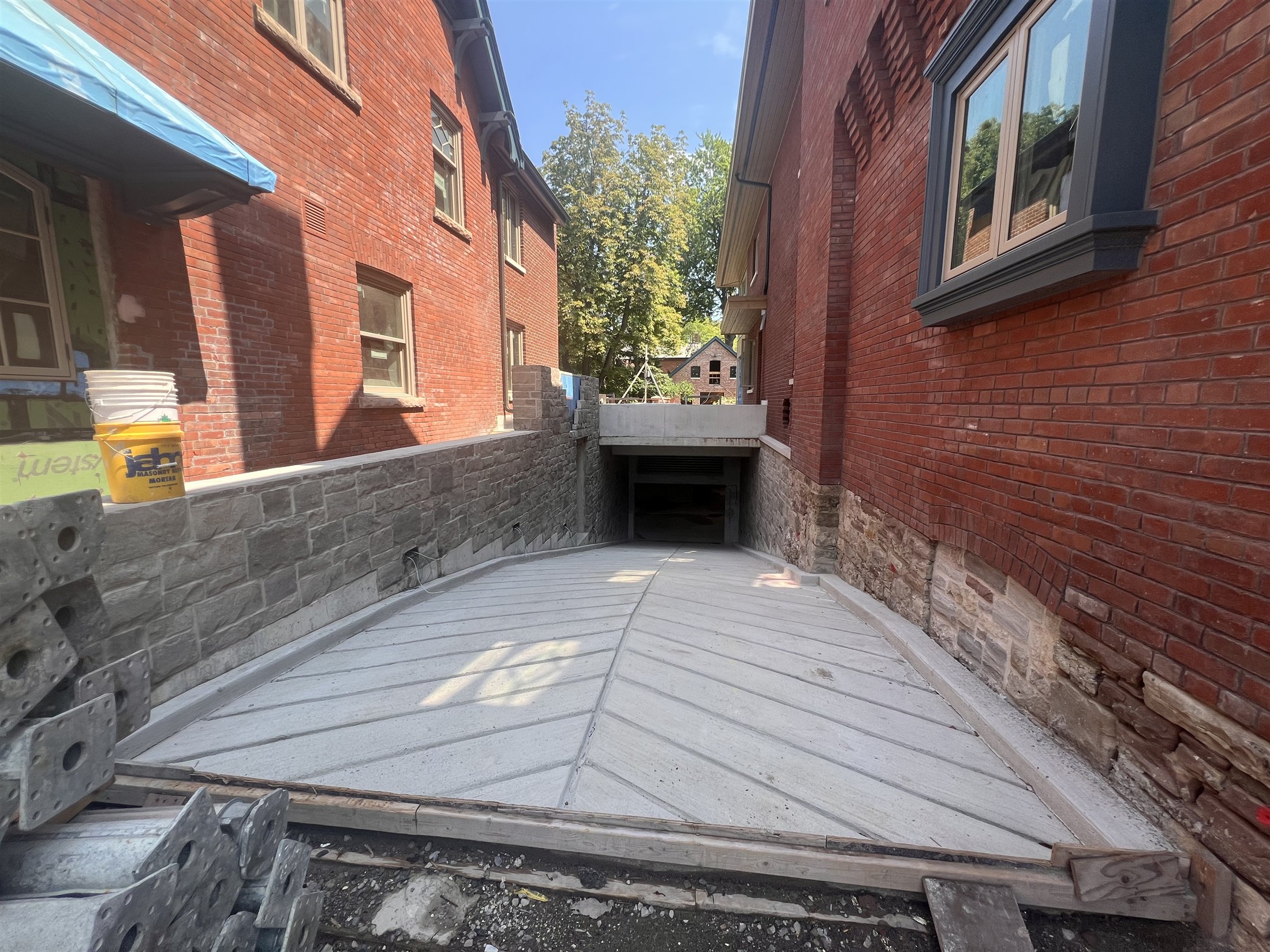 Concrete underground parking access between the Sherbourne and Rosedale residential buildings