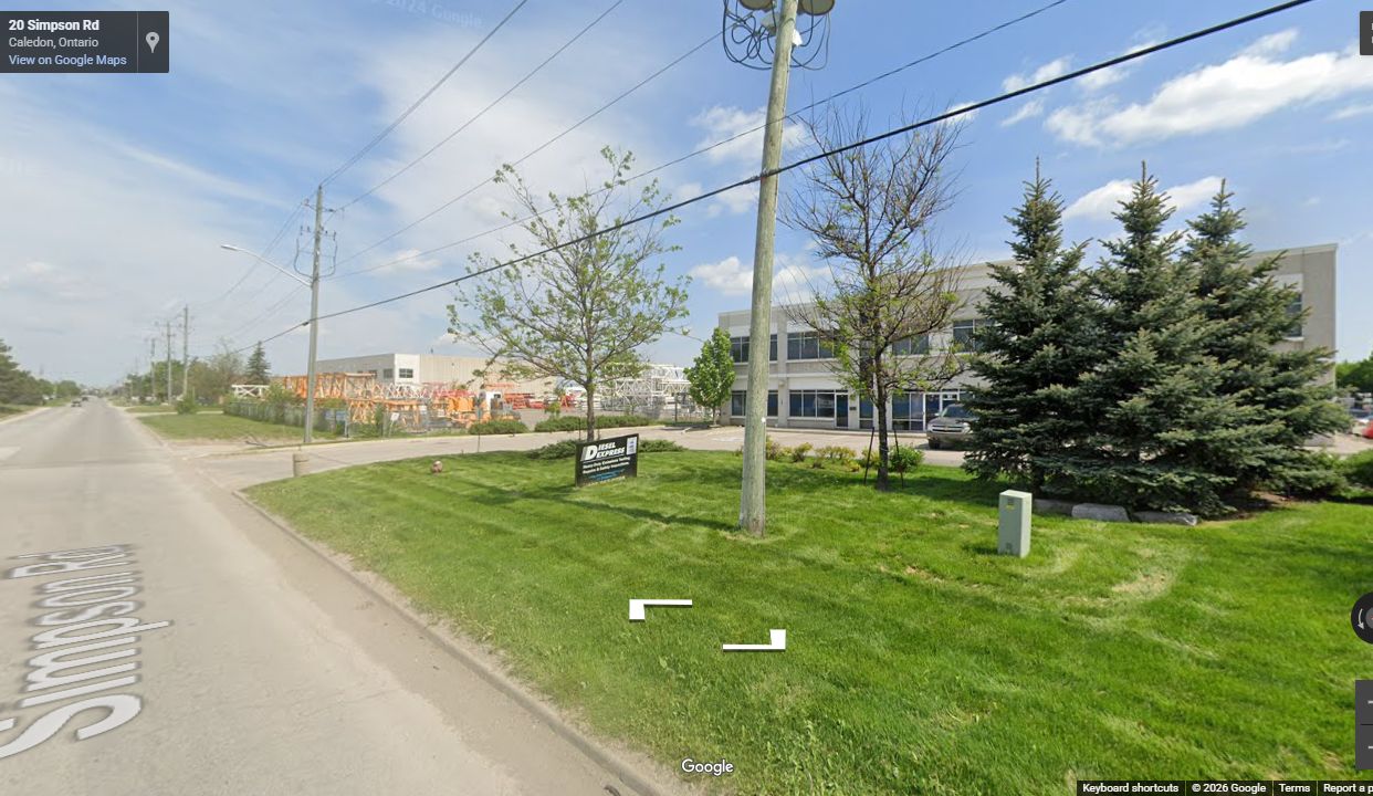 Finished landscaped industrial frontage near the east end of Wheeler Drive